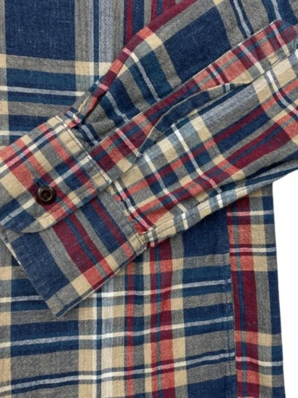 J. Crew Slim Plaid Cotton Button Down Red Blue Casual Dress Shirt Men's M
